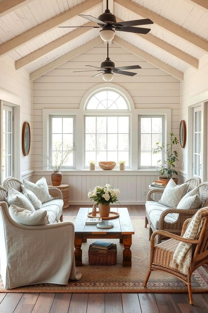 Pastoral Sunroom Retreat - 30 Farmhouse Sunroom Ideas