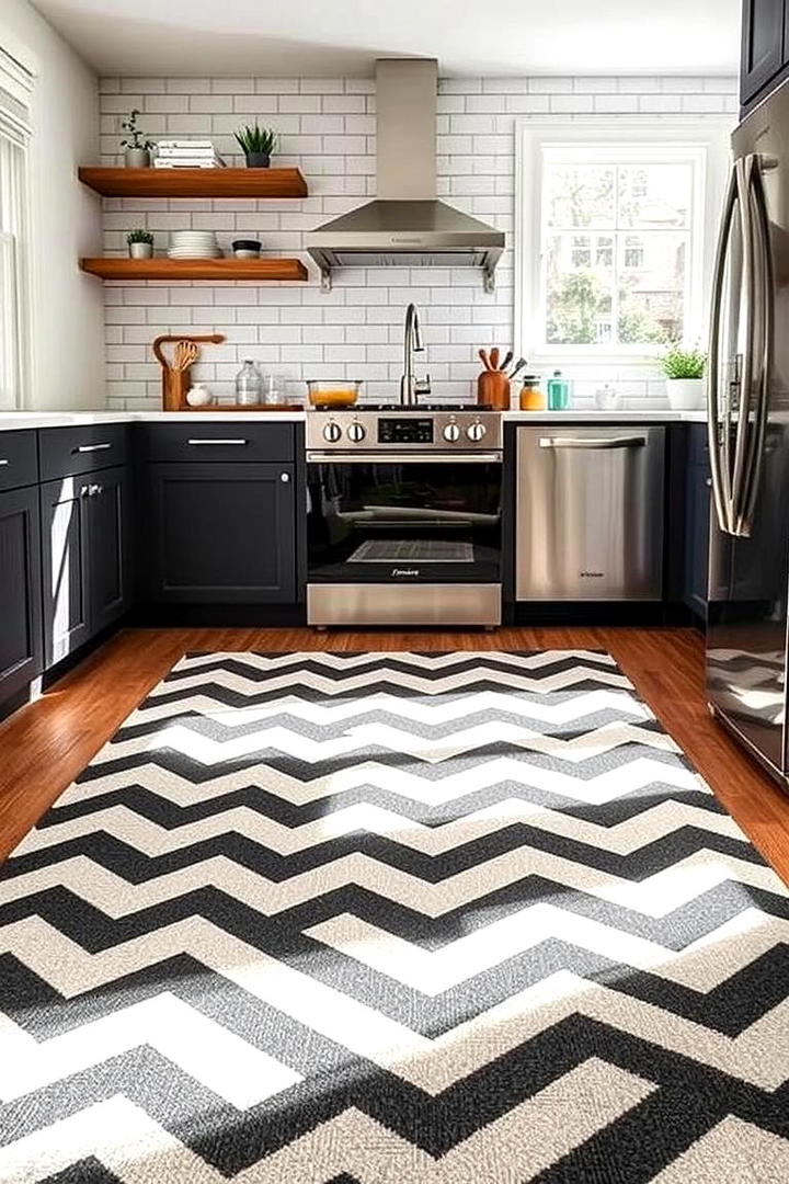 Patterned Chevrons Rug - 30 Kitchen Rug Ideas