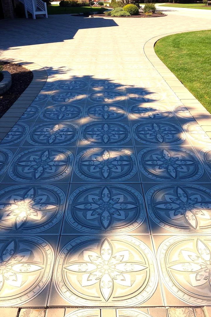 Patterned Concrete Driveway - 30 Concrete Driveway Ideas