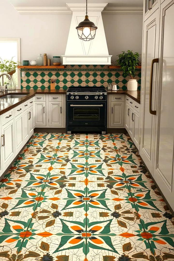 Patterned Floor Tiles - 30 Art Deco Kitchen Ideas