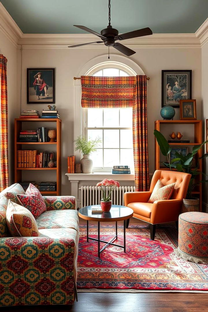 Patterned Furnishings and Boho Spirit Study - 30 Bohemian Home Office Ideas