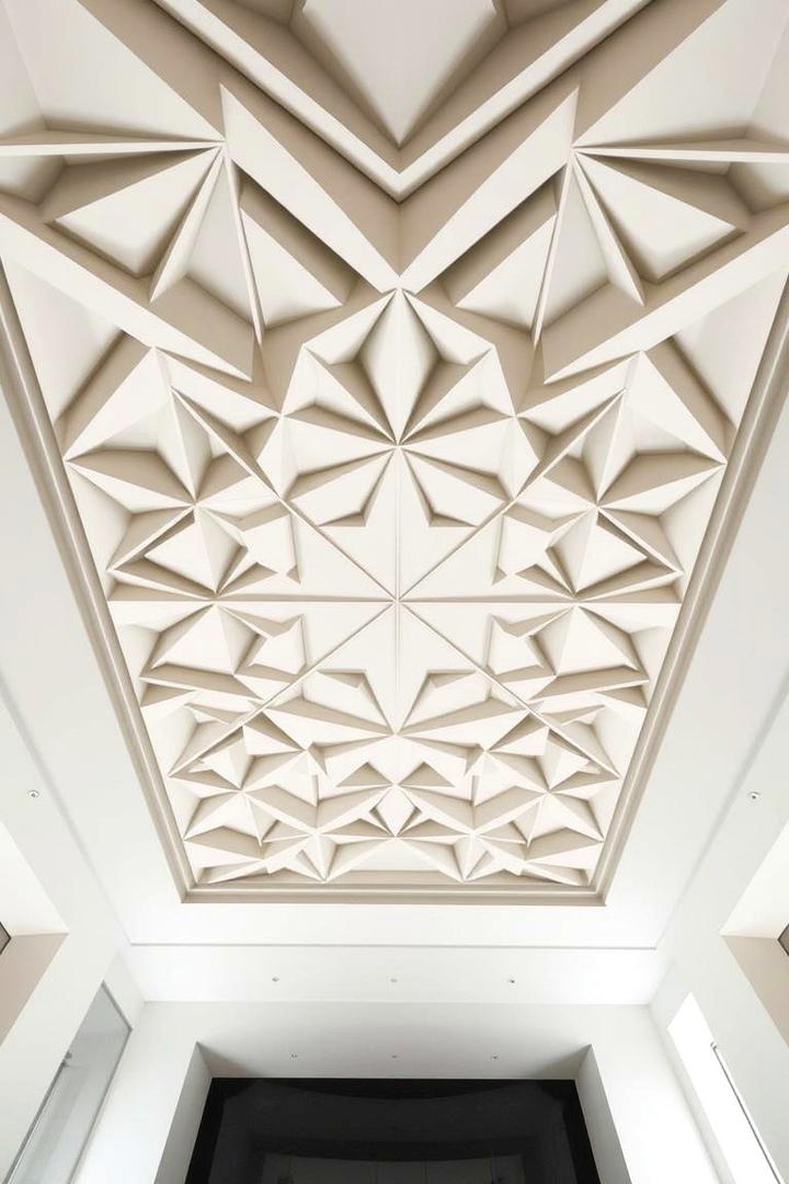 Patterned Geometric Ceiling - 30 Ceiling Paint Ideas