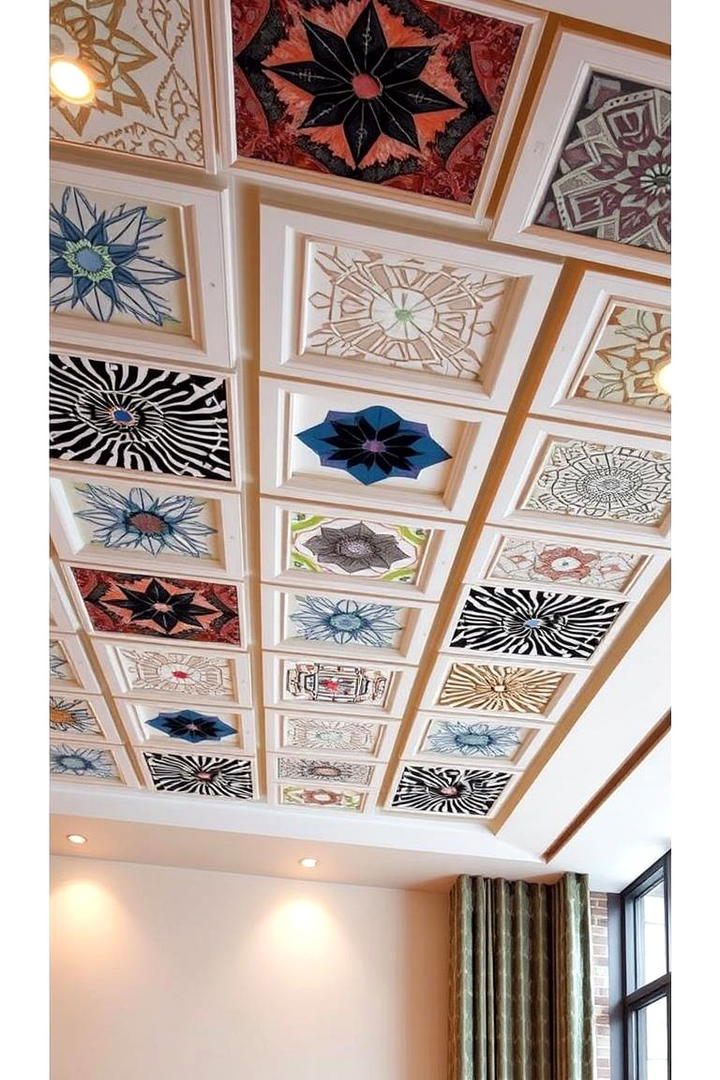 Patterned Pop Panels - 30 Pop Ceiling Design Ideas