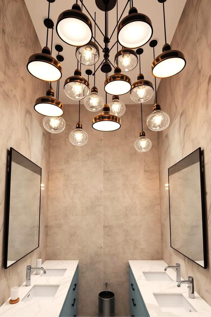 Pendant Clusters - 30 Bathroom Pendant Lighting Ideas