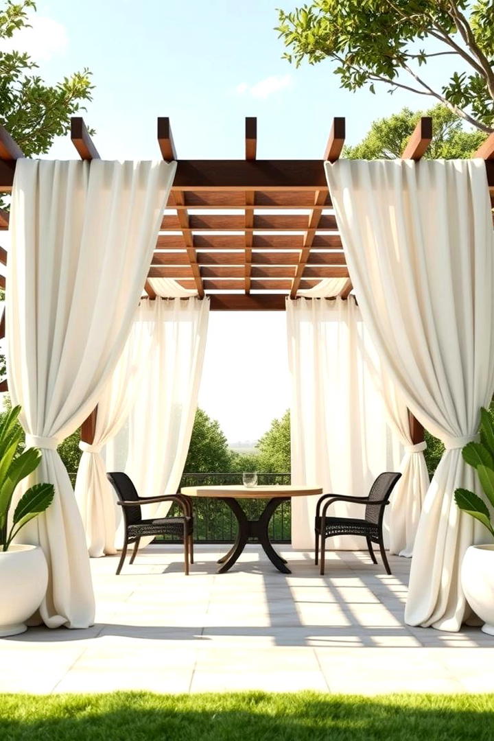 Pergola with Curtains - 30 Backyard Gazebo Ideas