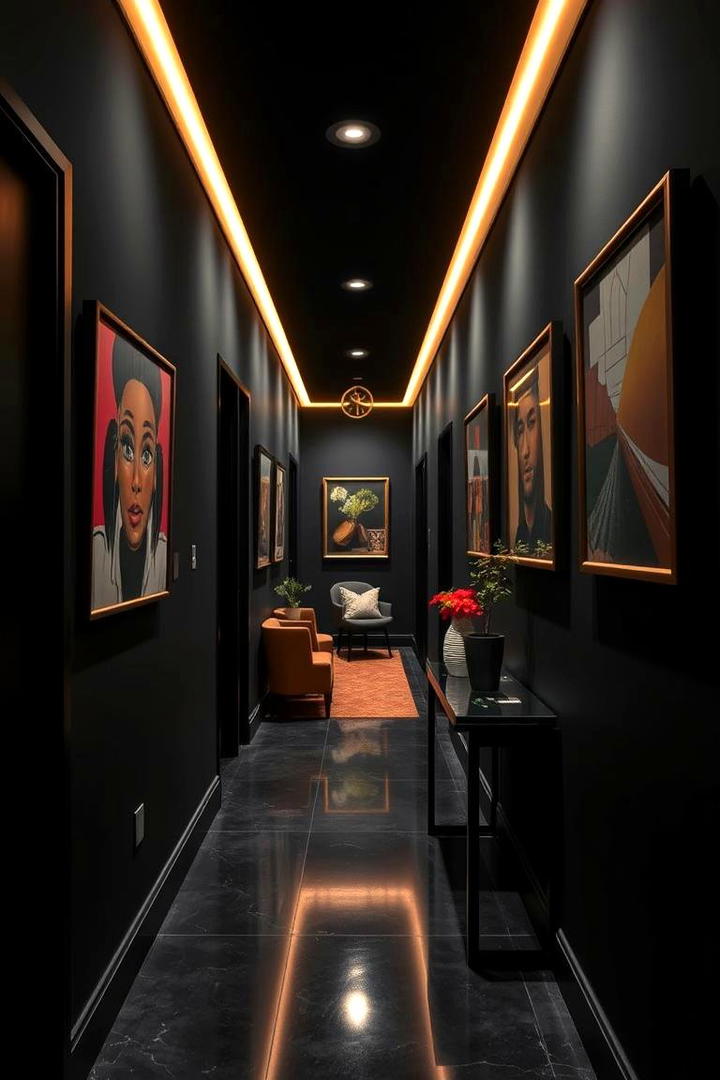 Personalized Creative Touches - 30 Black Hallway Ideas