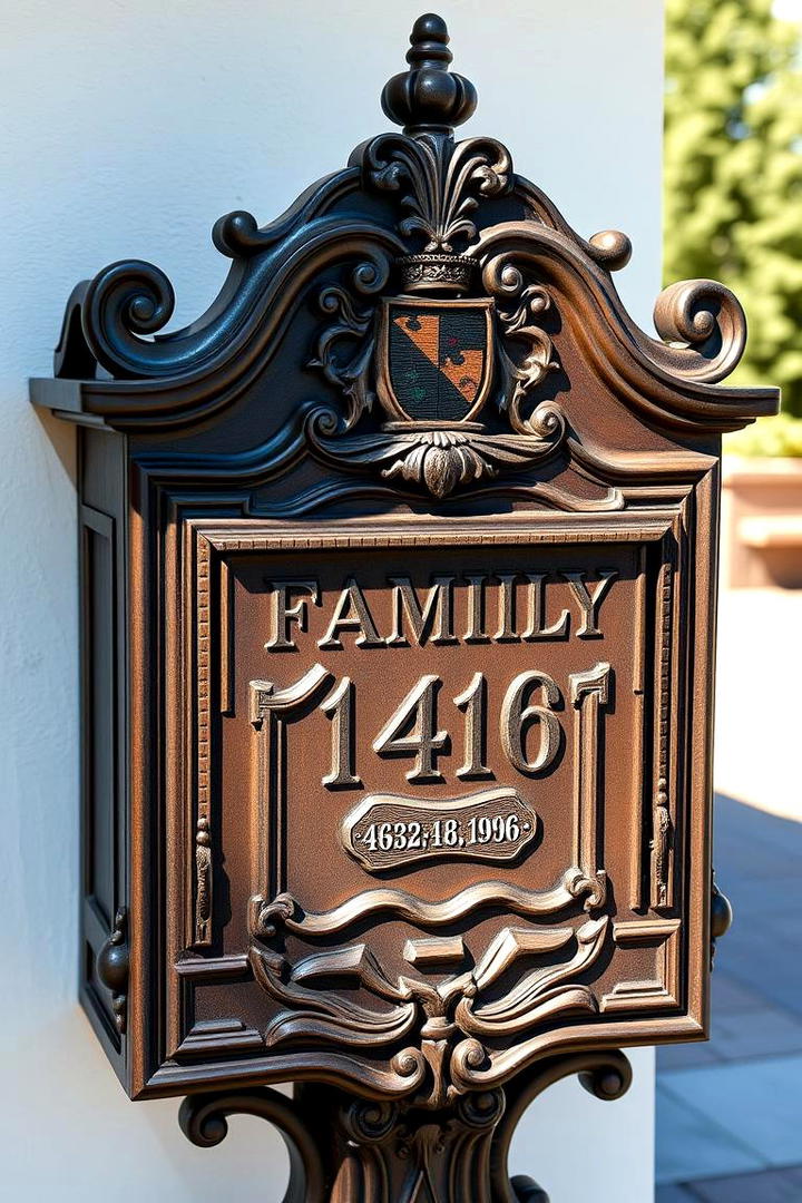 Personalized Family Crest Mailbox - 30 Mailbox Decor Ideas