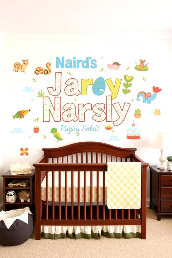 Personalized Name Murals - 30 Nursery Accent Wall Ideas