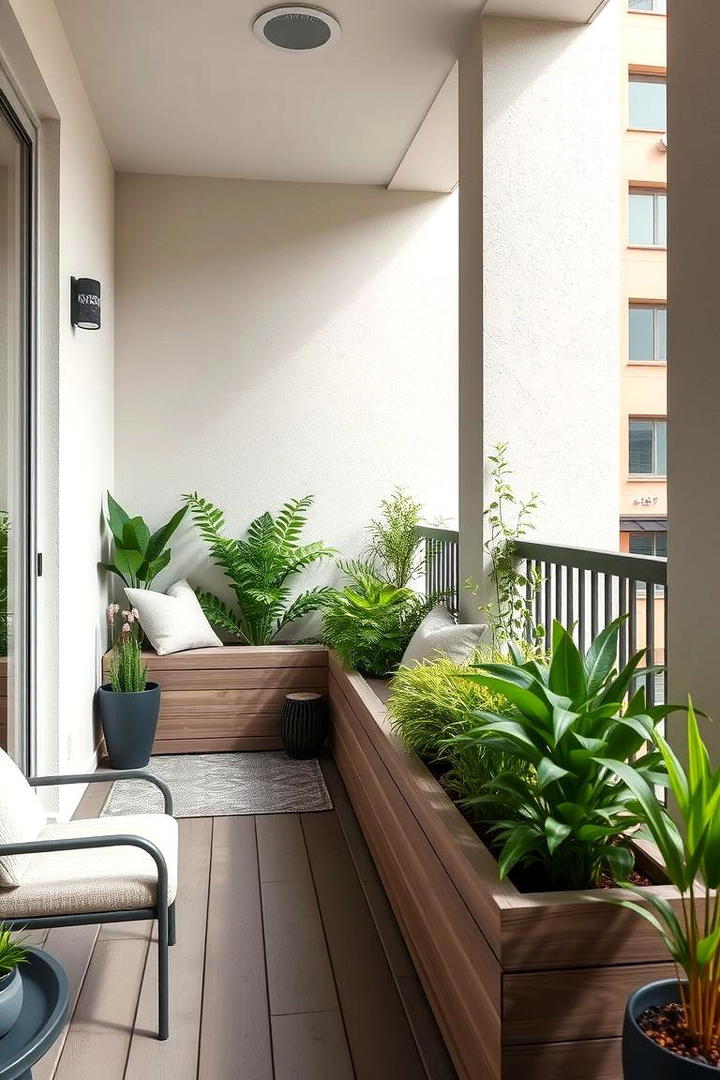 Planter Bench Dividers - 30 Balcony Privacy Ideas