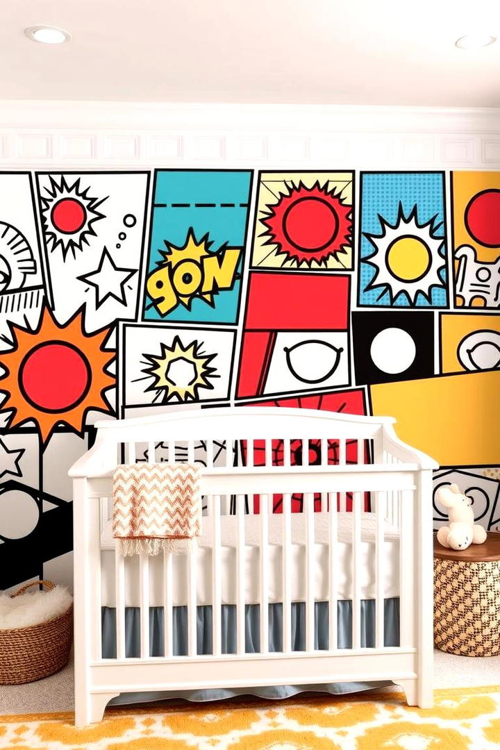 Playful Comic Art - 30 Nursery Accent Wall Ideas