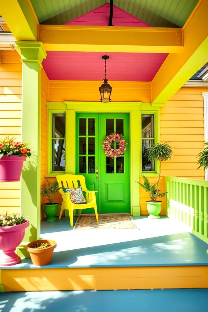 Playful Lime for a Pop of Color - 30 Porch Paint Colors