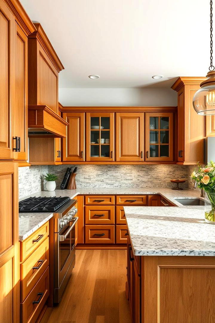 Polished Granite Surfaces - 30 what color countertops go with oak cabinets