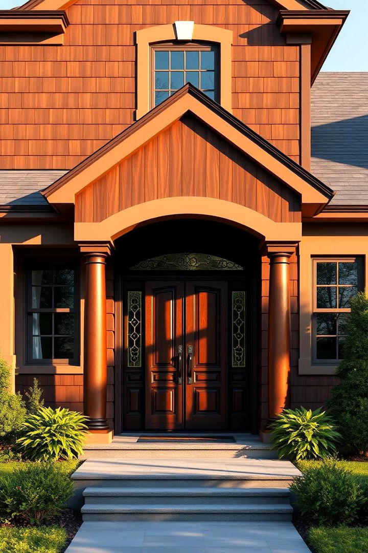 Polished Mahogany Presence - 30 Brown Exterior House Colors