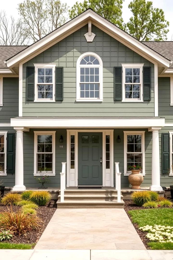 Polished Sagebrush Charm - 30 Green Exterior House Paint Ideas