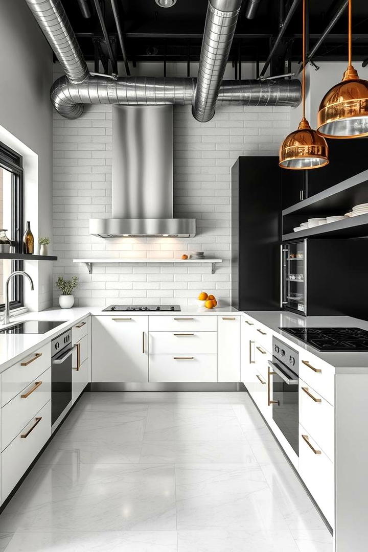 Polished Stainless Accents - 30 black white and gold kitchen ideas