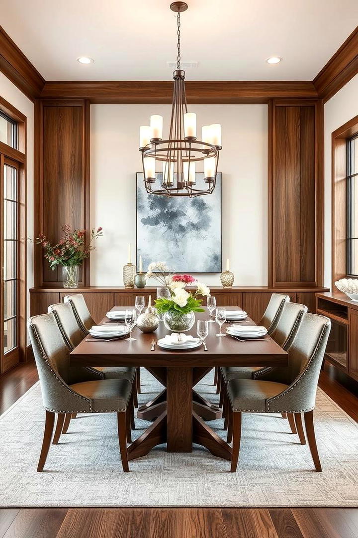 Polished Wood Accents - 30 Transitional Dining Room Ideas