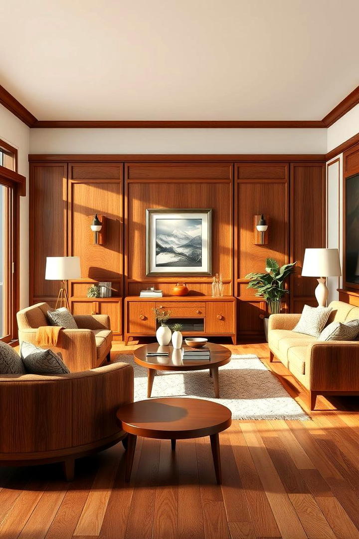 Polished Wood Details - 30 1950s Living Room Ideas