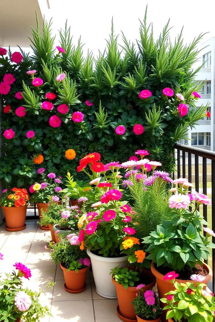 Potted Plant Arrangements - 30 Balcony Privacy Ideas