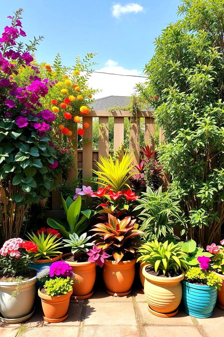 Potted Plant Dividers - 30 Backyard Privacy Ideas