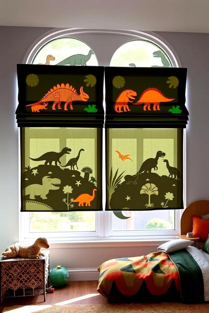 Prehistoric Window Treatments - 30 Dinosaur-themed Kids Room Ideas