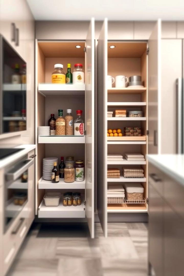 Pull Out Pantry Cabinets for Efficiency - 30 cabinet storage ideas