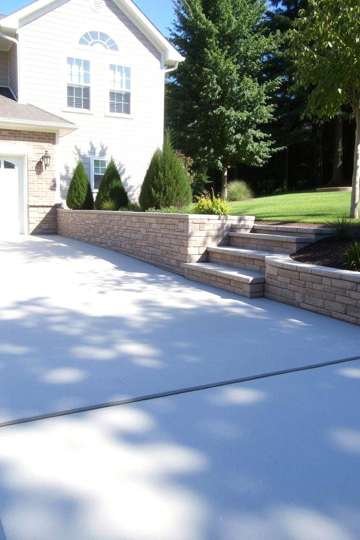 Recessed Concrete Driveway - 30 Concrete Driveway Ideas