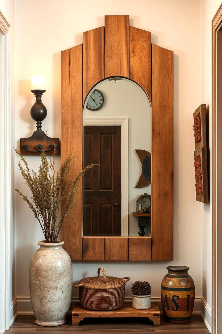 Reclaimed Wood Mirror - 30 Entryway Mirror Ideas