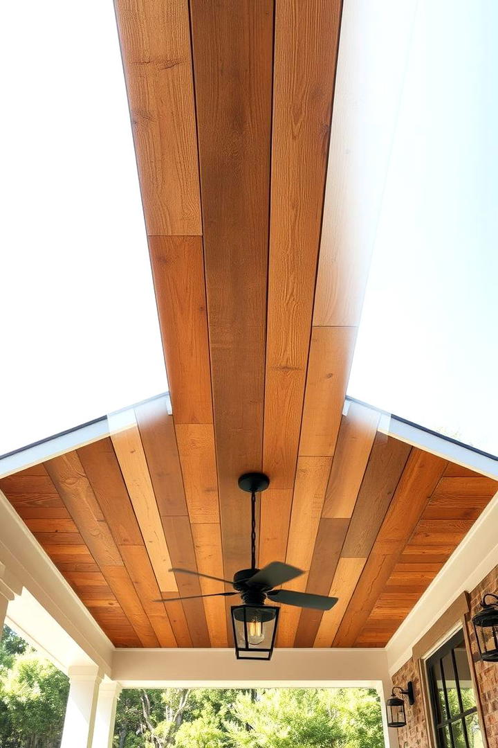 Reclaimed Wood Panels - 30 Porch Ceiling Ideas