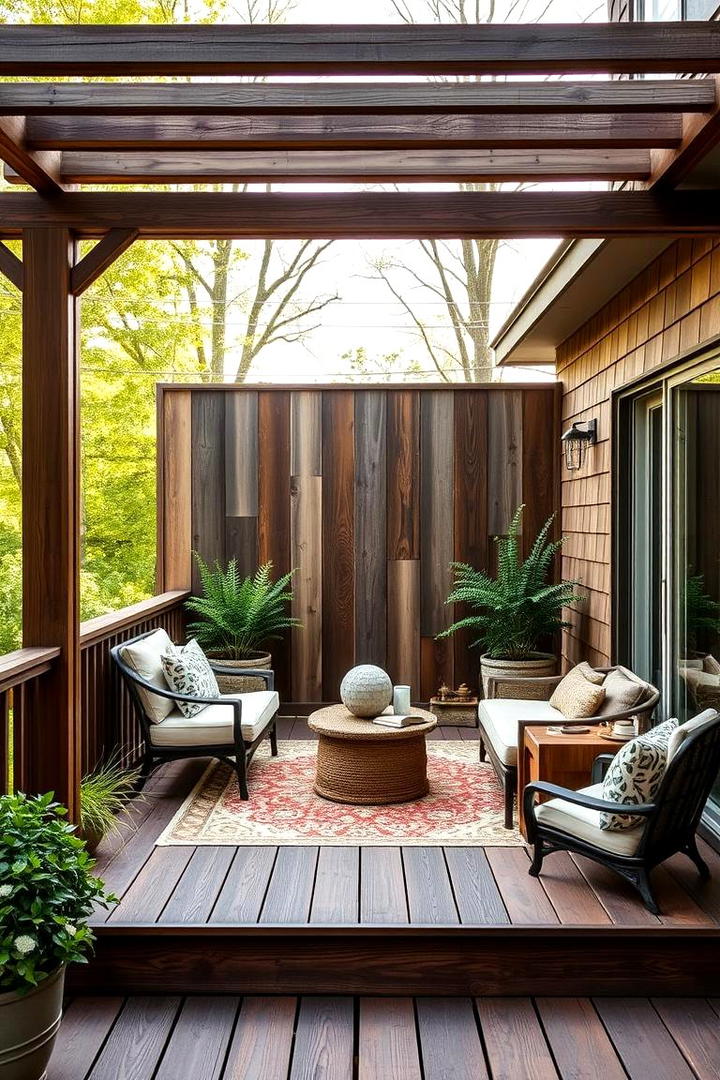 Reclaimed Wood Privacy - 30 Deck Privacy Ideas