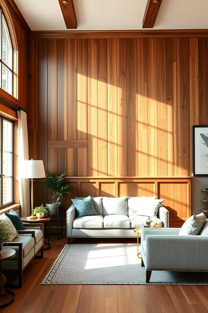 Reclaimed Wood Wainscoting - 30 Living Room Wainscoting Ideas