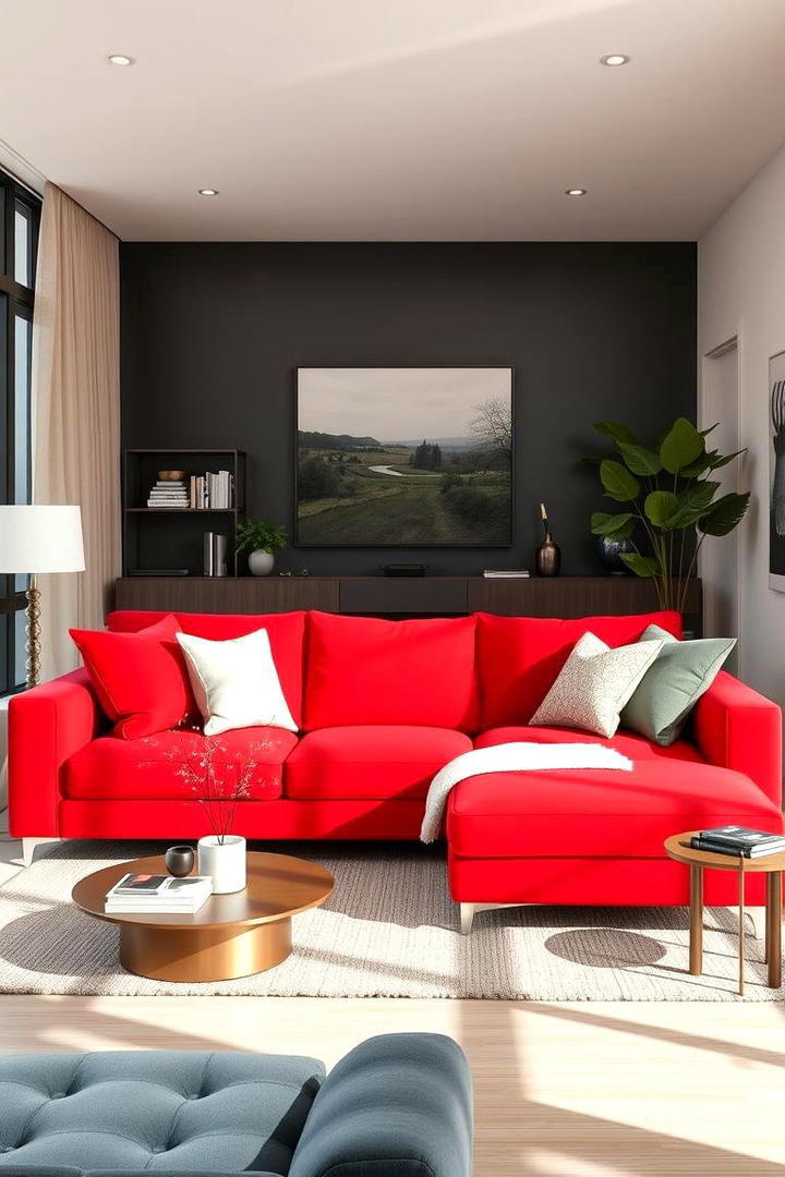 Red Statement Furniture - 30 Red Living Room Ideas