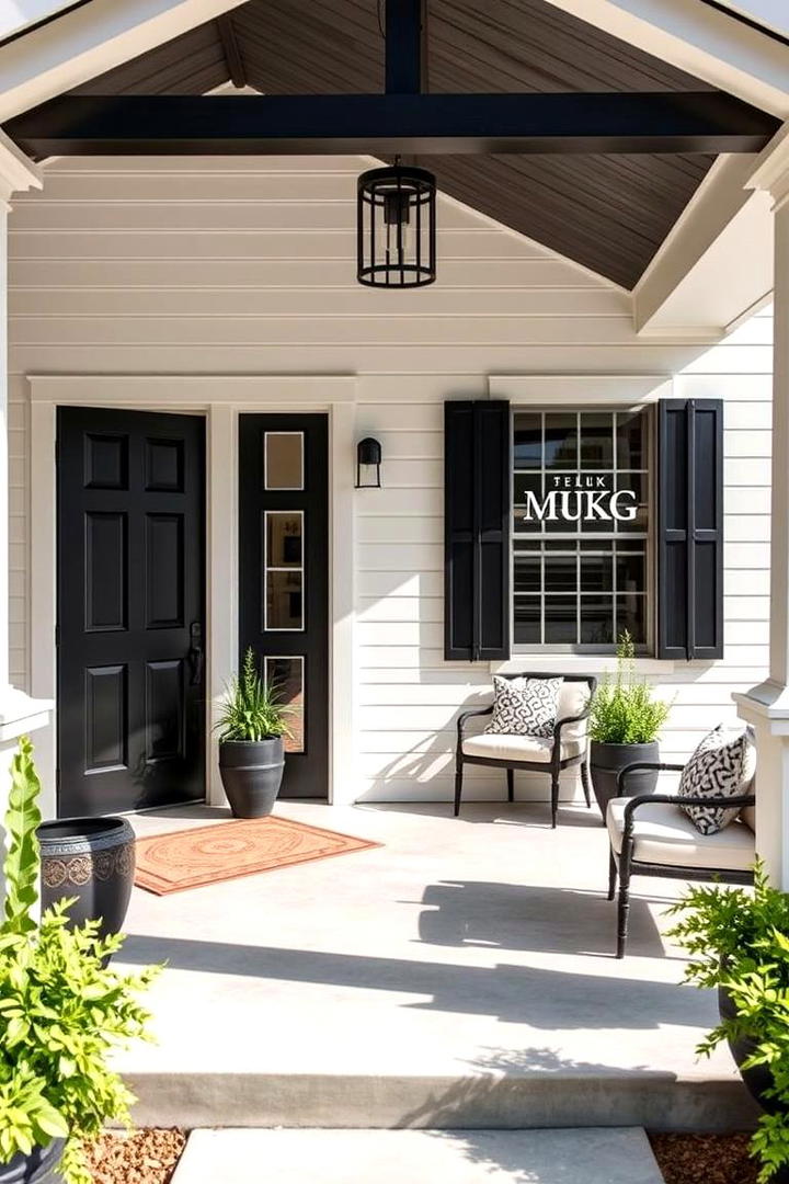 Refined Black Finishing Touches - 30 Black Porch Ideas