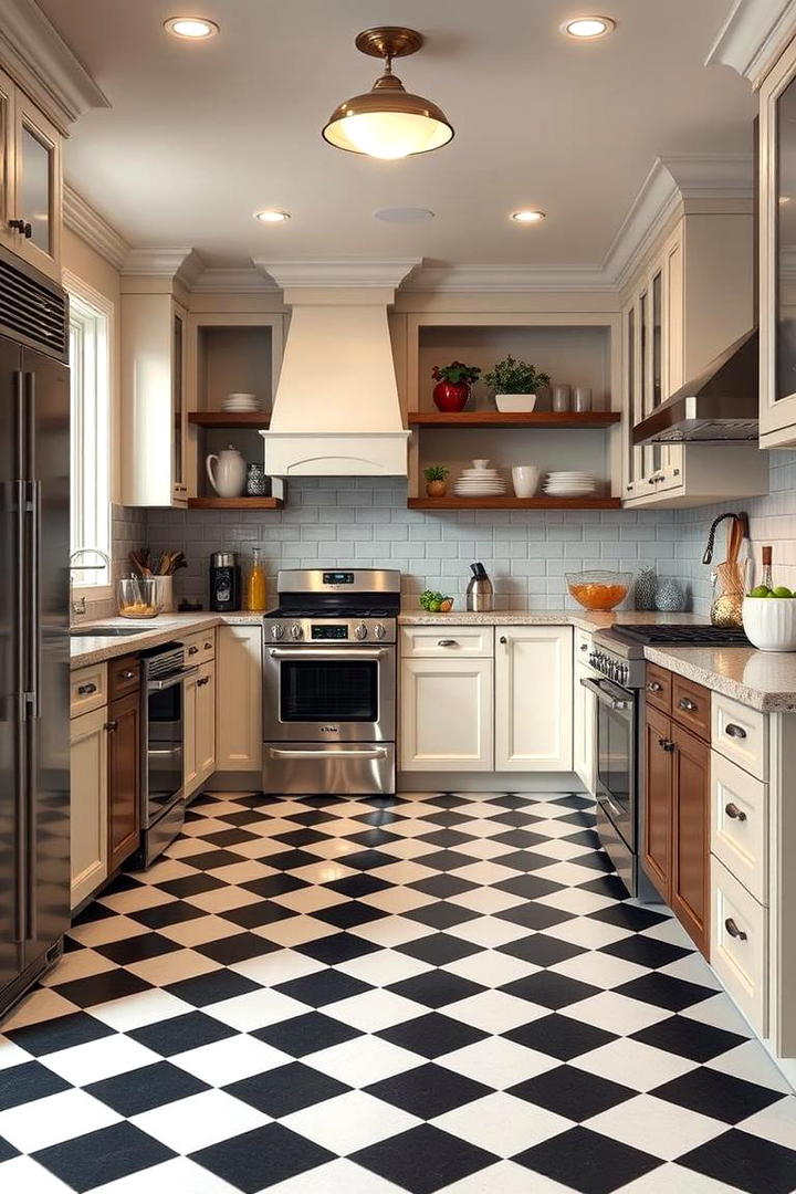 Refined Checkered Sophistication - 30 Kitchens With Checkered Floors