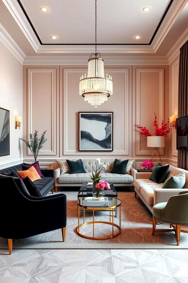 Refined Color Palettes - 30 Glam Living Room Ideas