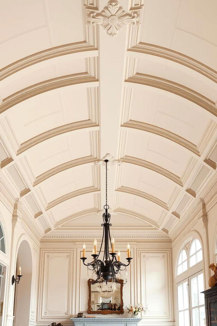 Refined French Country Cathedral Ceiling - 30 Cathedral Ceiling Ideas