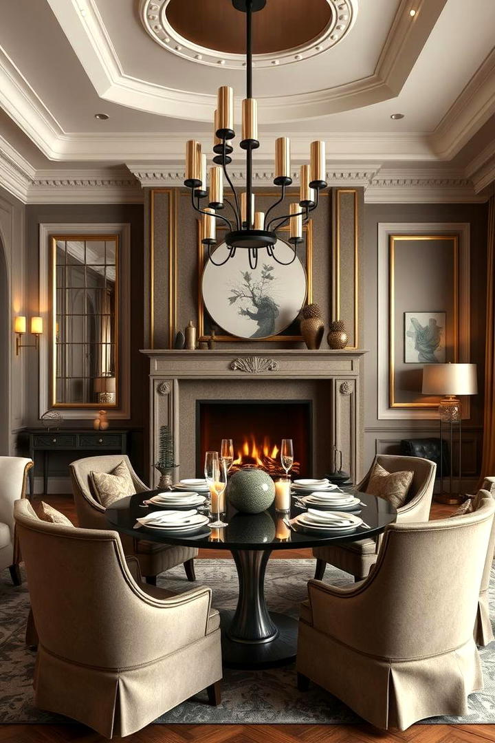 Refined Luxury Statement - 30 Dining Room With Fireplace