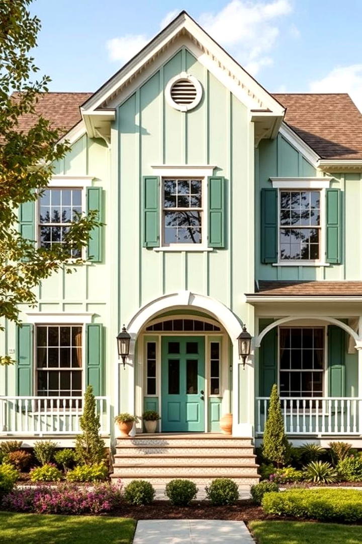 Refined Mint Julep Finish - 30 Green Exterior House Paint Ideas