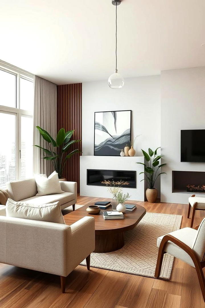 Refined Natural Elements - 30 Glam Living Room Ideas