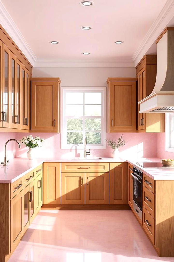 Refined Rose Quartz - 30 what color countertops go with oak cabinets