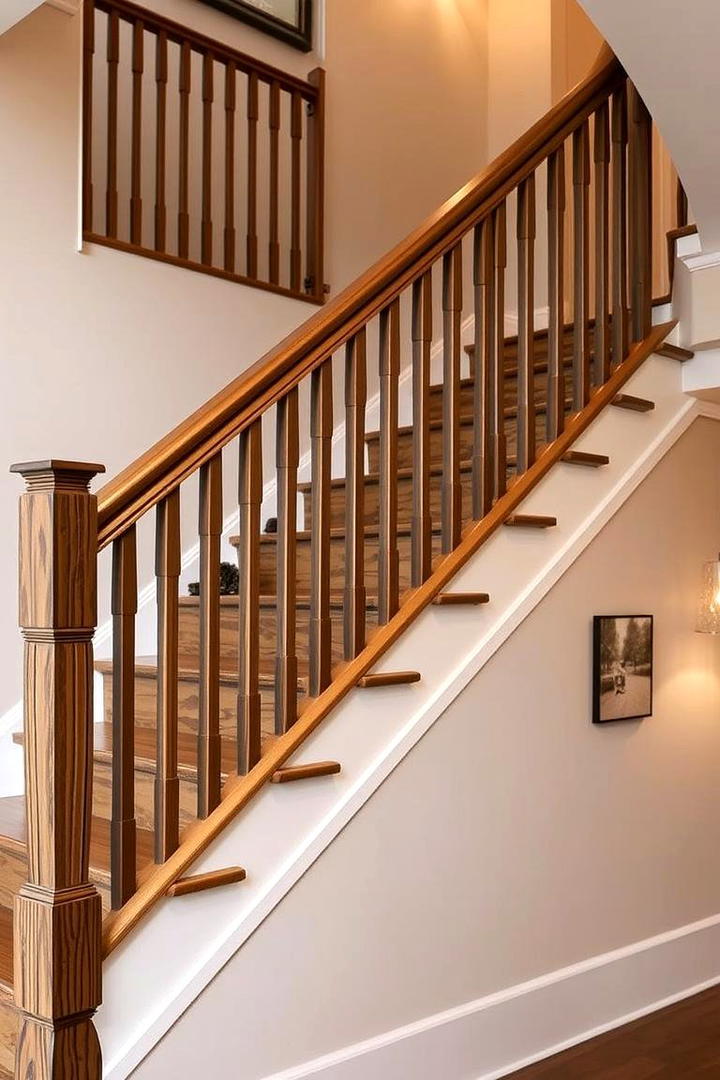 Refined Rustic Curves - 30 Farmhouse Rustic Stair Railing Ideas