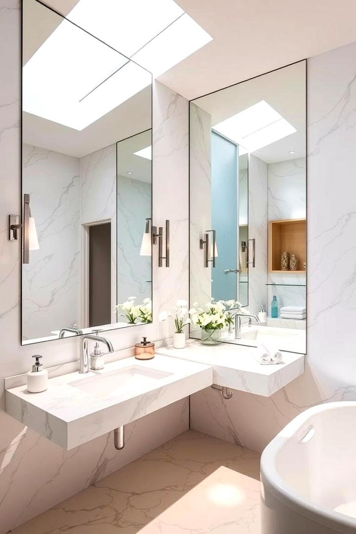 Reflective Mirror Magic - 30 Romantic Bathroom Ideas