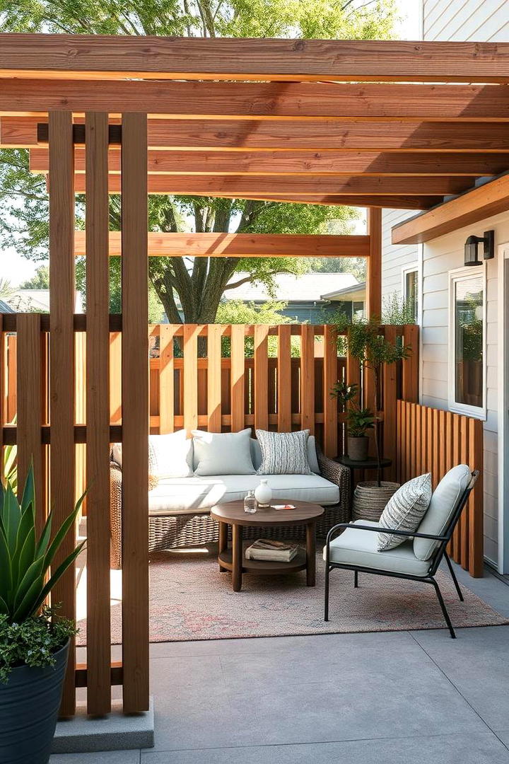 Relaxing Outdoor Lounge Partition - 30 Split Rail Fence Ideas