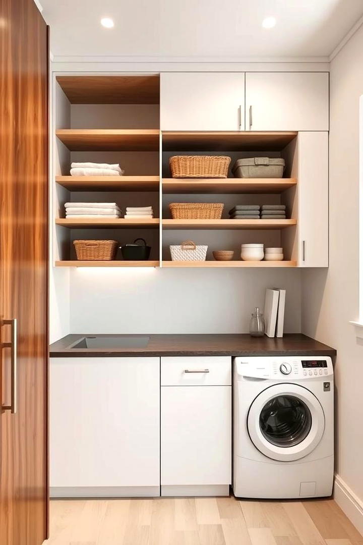 Retractable Laundry Shelf Solutions - 30 Laundry Room Shelf Ideas