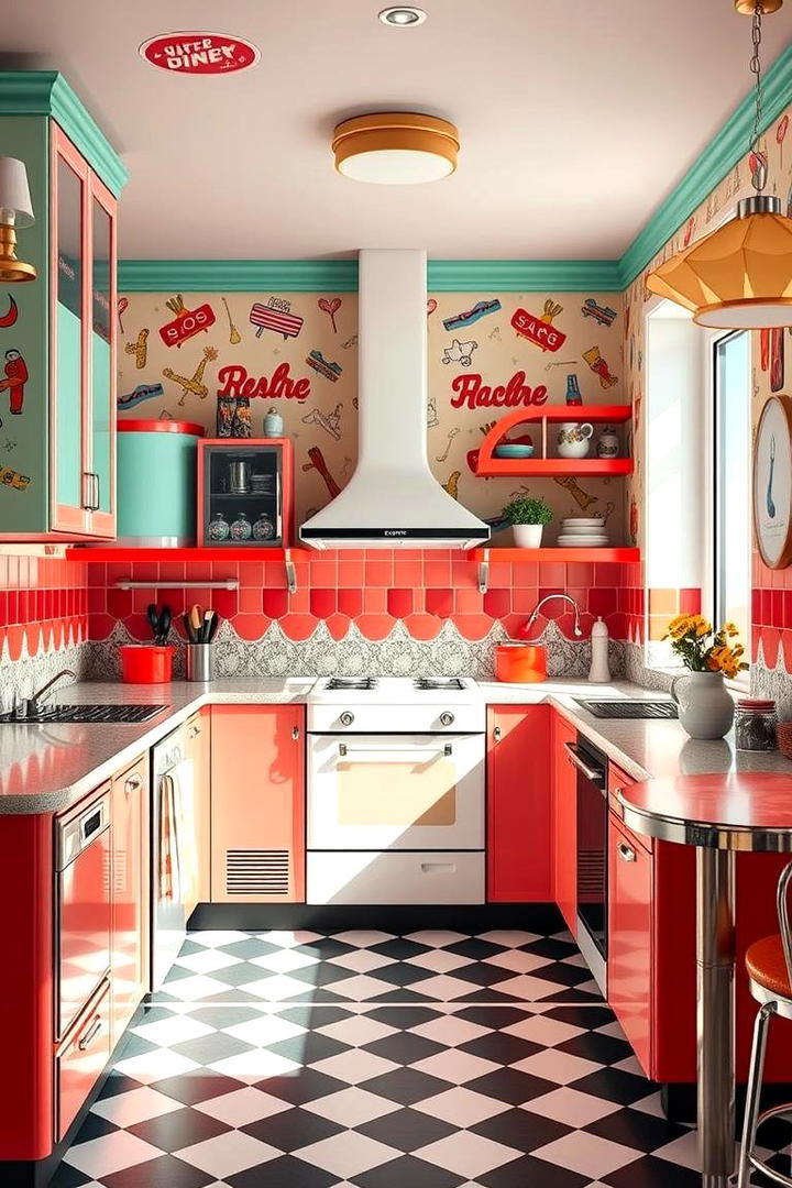 Retro Diner Aesthetics - 30 Kitchen Wallpaper Ideas