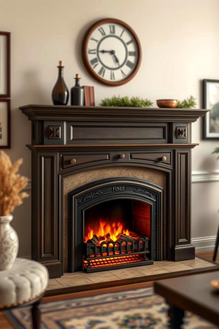 Retro Inspired Faux Fireplace - 30 Faux Fireplace Ideas