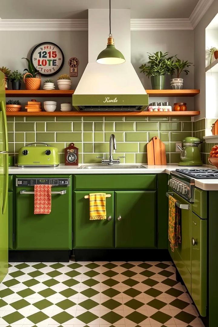 Retro Olive Green Revival - 30 Olive Green Kitchens