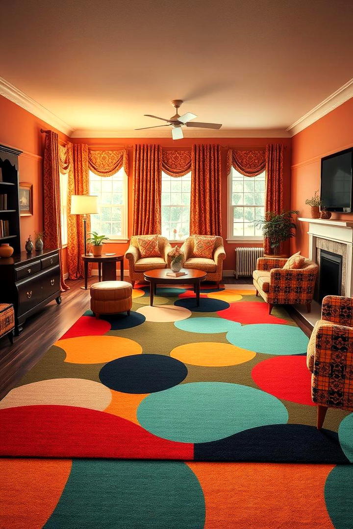 Retro Patterned Rugs - 30 1950s Living Room Ideas