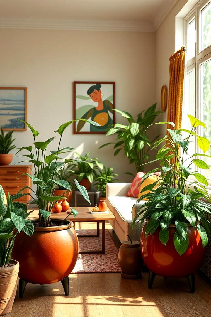 Retro Planters and Greenery - 30 1950s Living Room Ideas