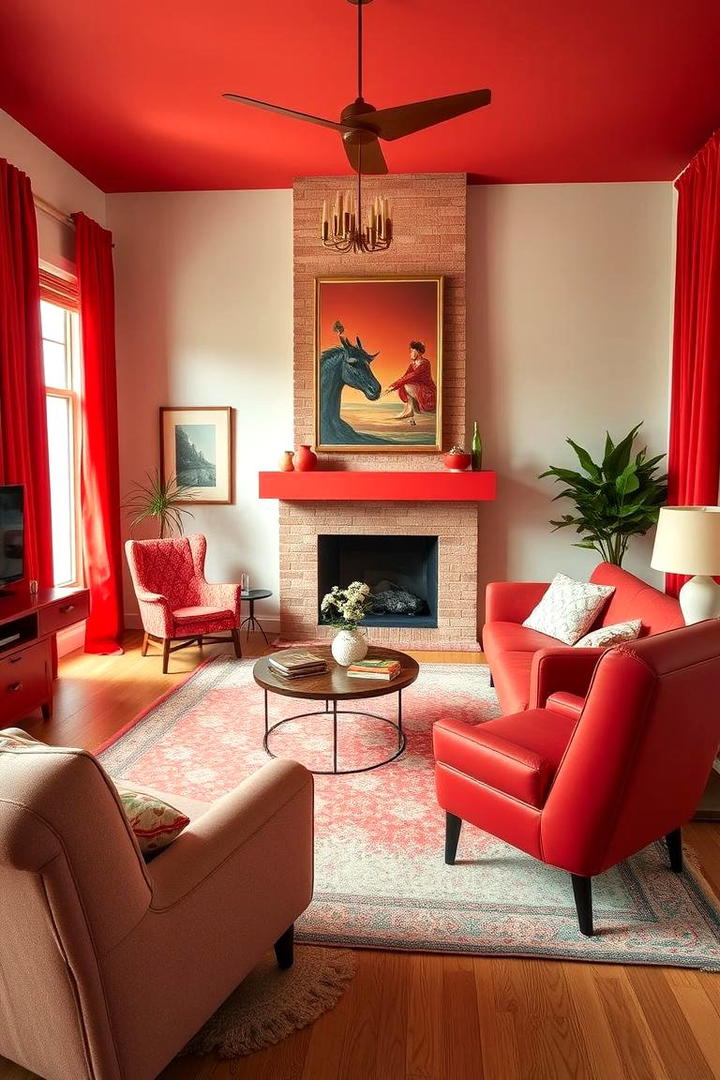 Retro Red Revival - 30 Red Living Room Ideas