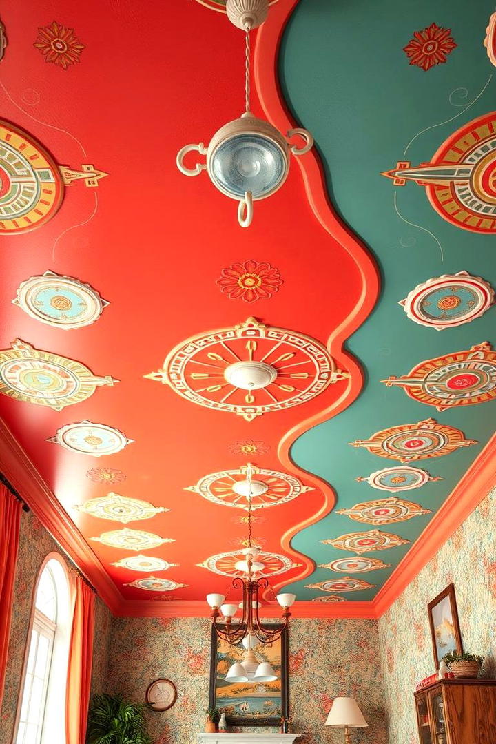 Retro Revival Ceiling - 30 Ceiling Paint Ideas